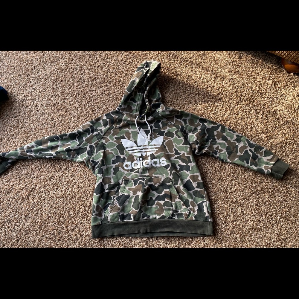 Mens adidas camo hooded sweatshirt size large